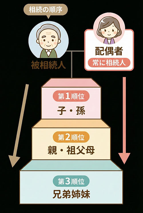 法定相続人の順位のイラスト